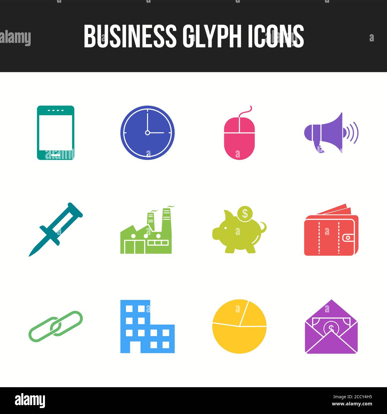 Unique Business Glyph icon set Stock Vector Image & Art - Alamy
