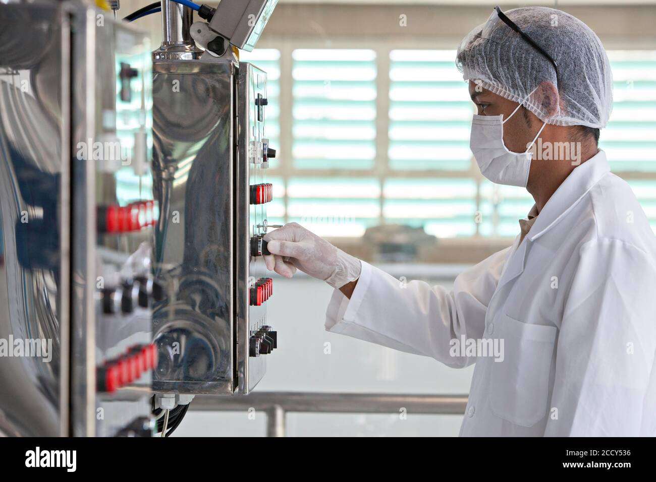Employee at the cosmetics factory in Itupeva, Sao Paulo, Brazil Stock Photo