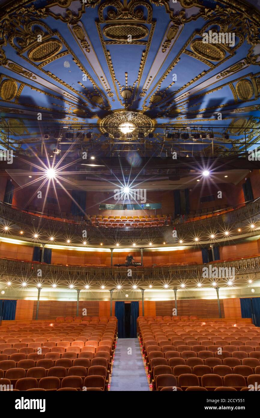 Interior view, Romea theatre, El Raval district, Barcelona, Spain Stock Photo