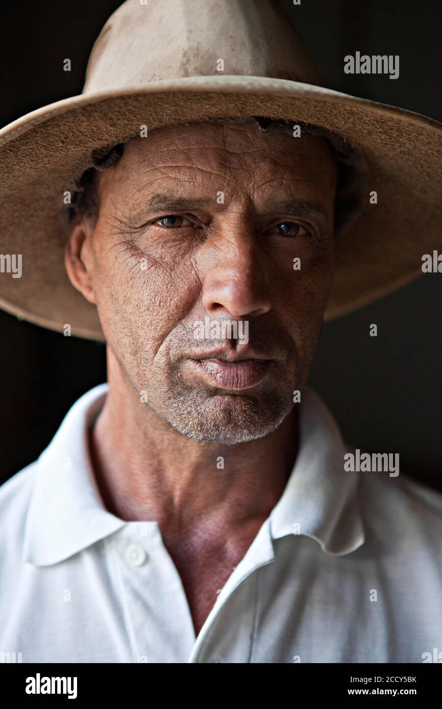 Portrait of Foreman at the coffee plantation in Itapira, Sao Paulo, Brazil Stock Photo