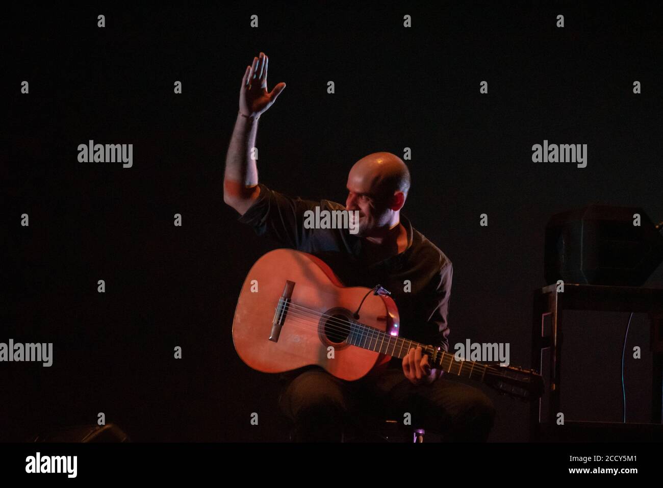 Traditional Spanish musician performing on stage Stock Photo Alamy
