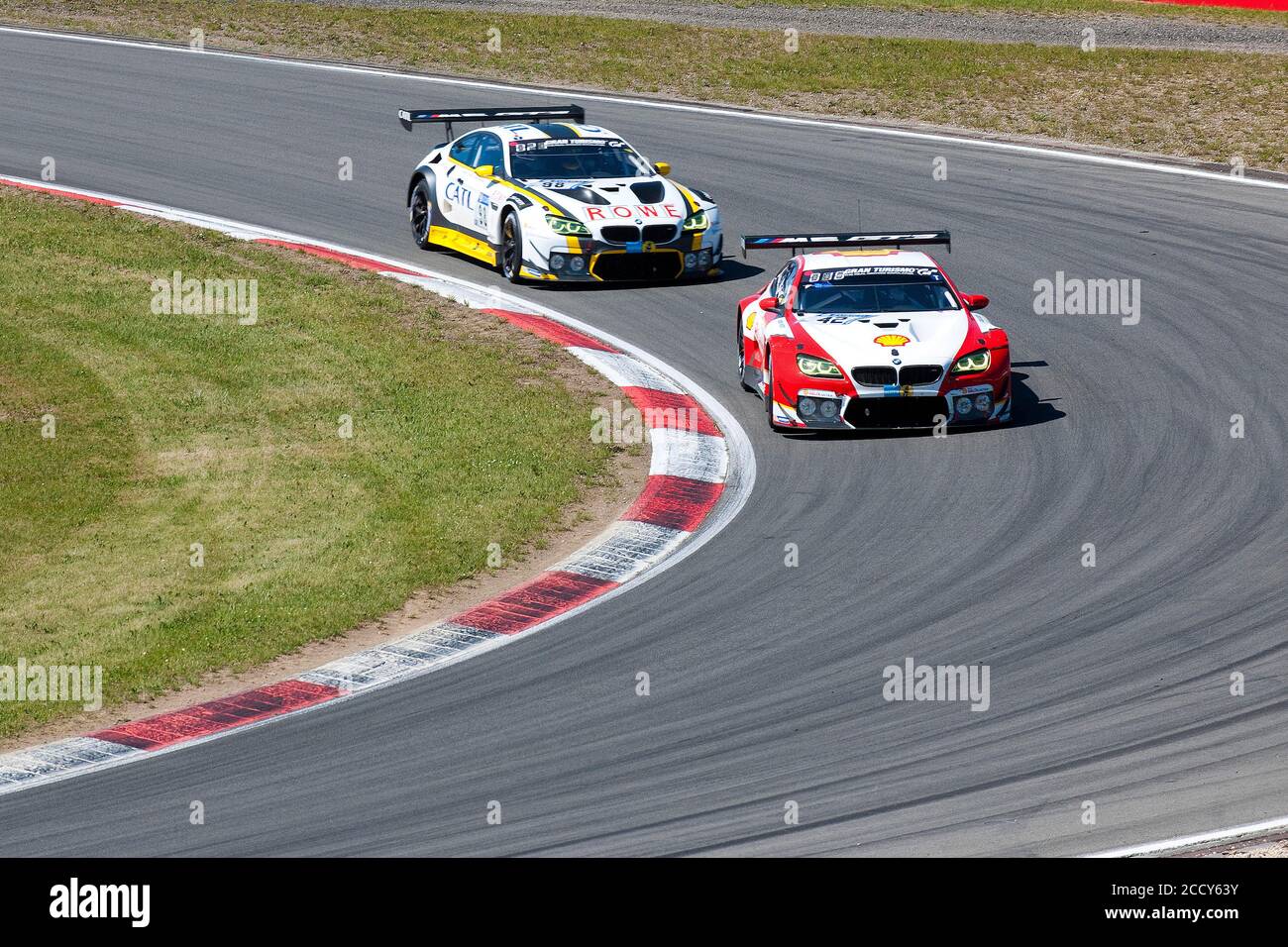 BMW M6 GT3 drives no race track, FIA-GT3 endurance race, 24-hour race, Nuerburgring race track, Grand Prix track, Nuerburg, Eifel Stock Photo