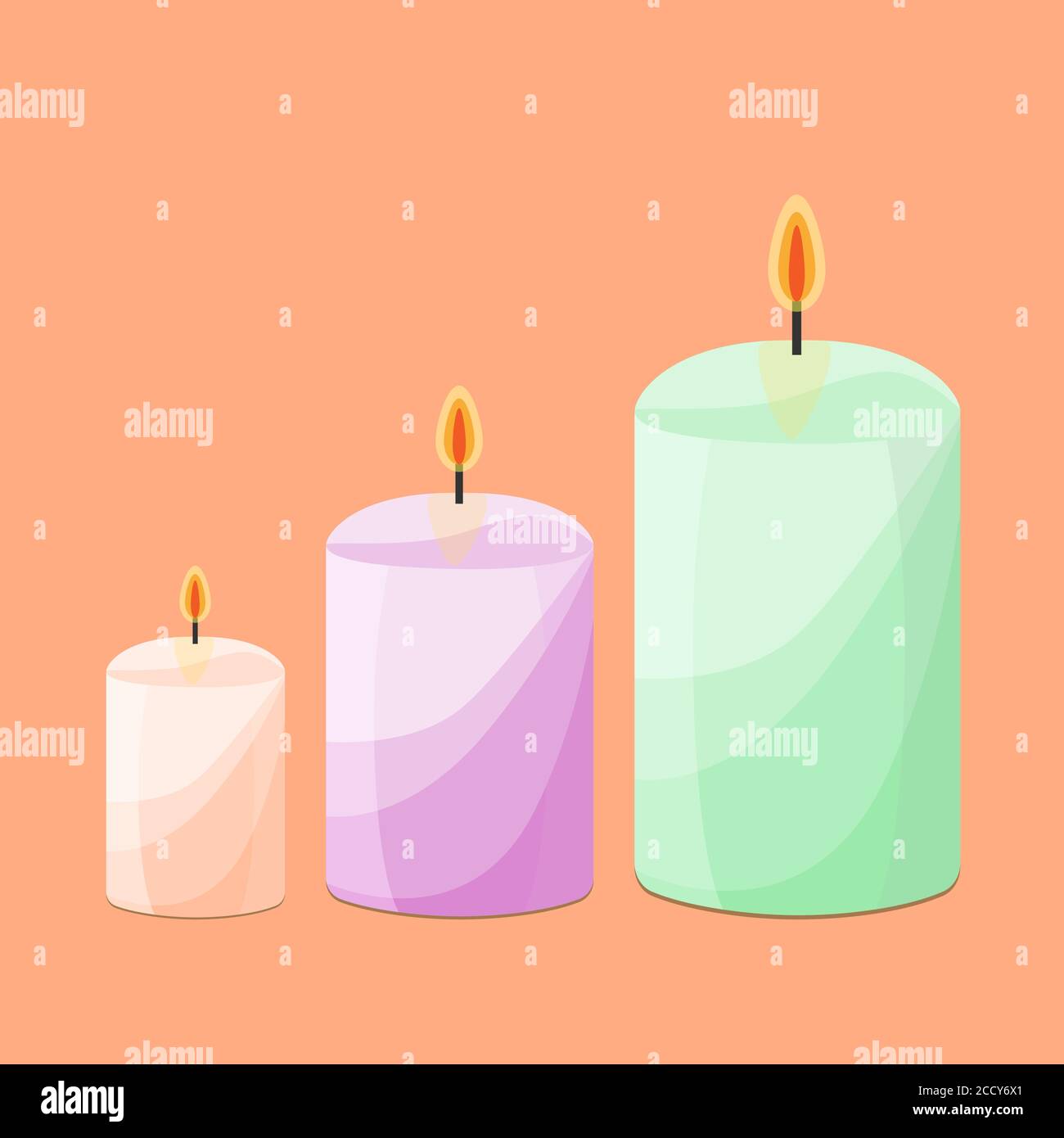 Pink candles Stock Vector Images - Alamy
