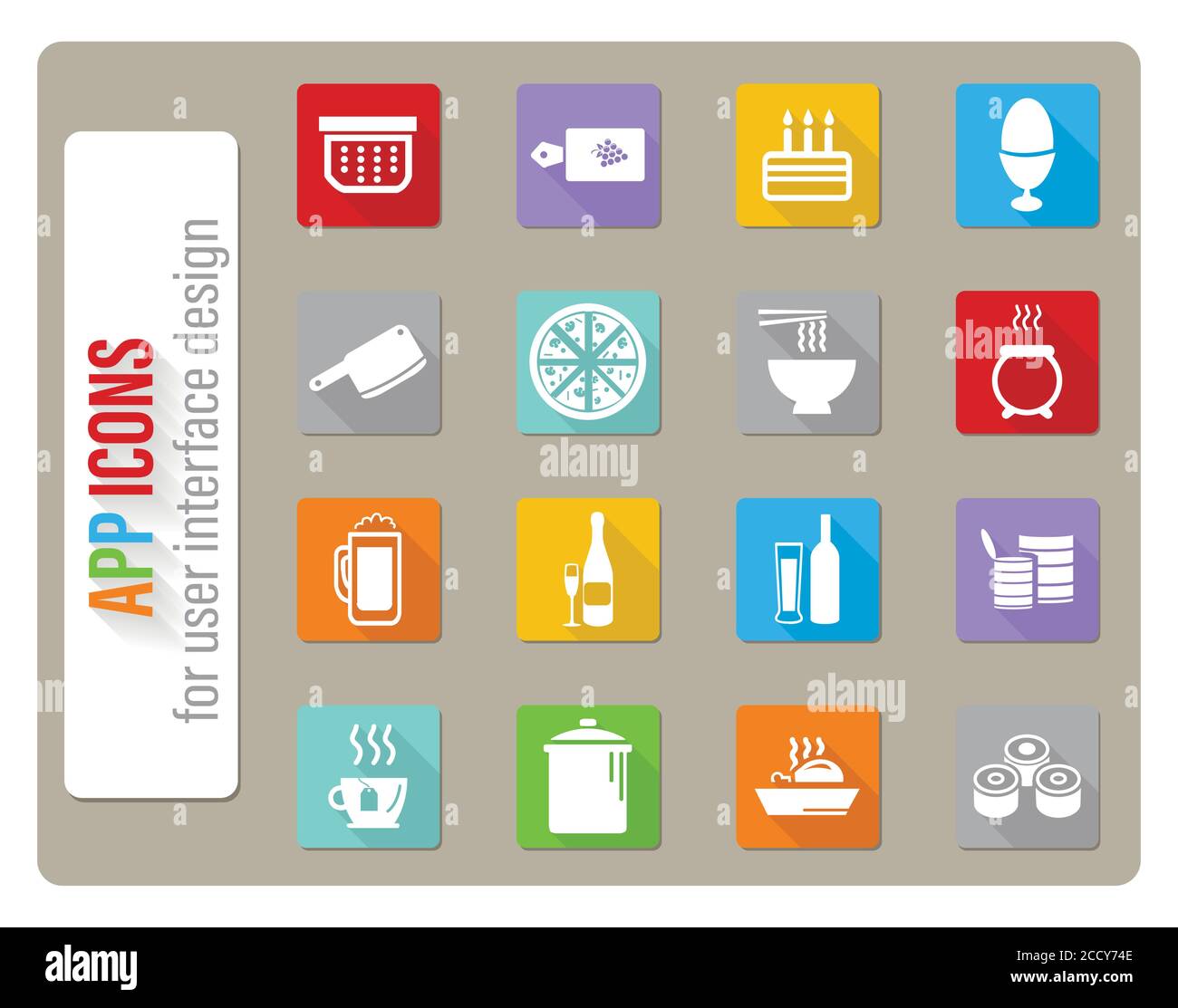 food and kitchen icon set Stock Vector Image & Art - Alamy