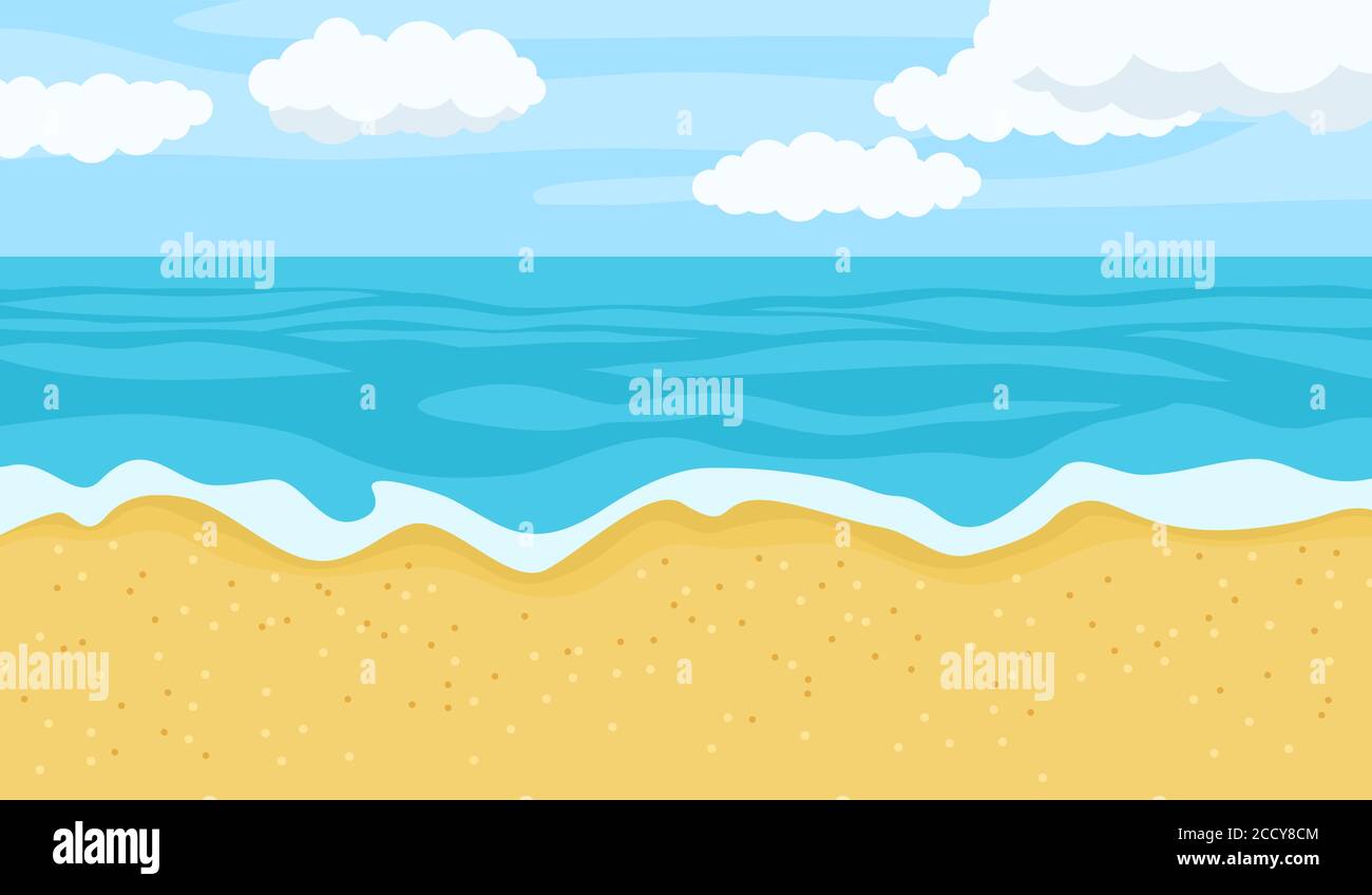 Vector illustration of summer beach landscape Stock Vector Image & Art ...