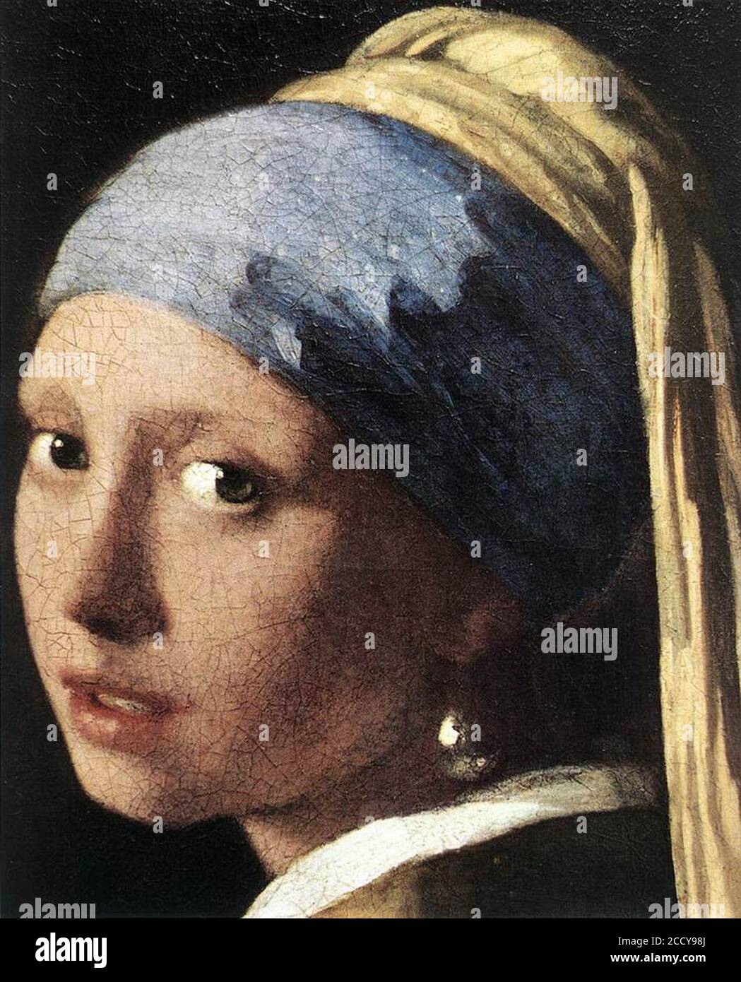 Johannes Vermeer - Girl with a Pearl Earring (detail) Stock Photo