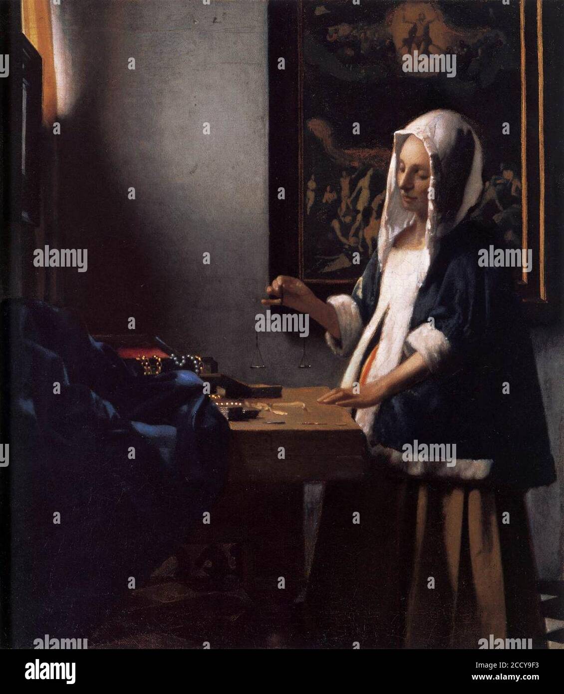 Johannes Vermeer Woman Holding a Balance Stock Photo Alamy