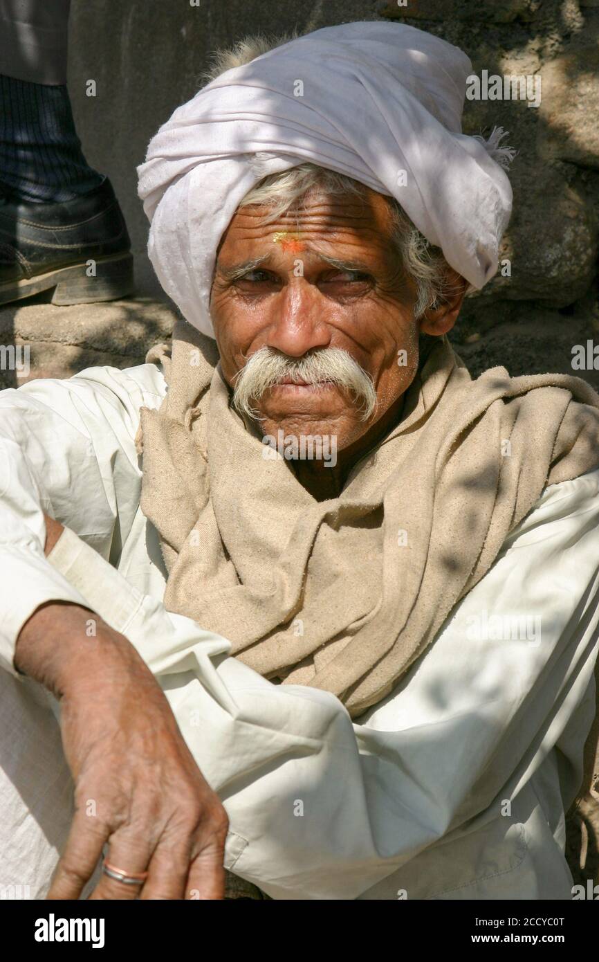 Sikh with White Turban Stock Photo