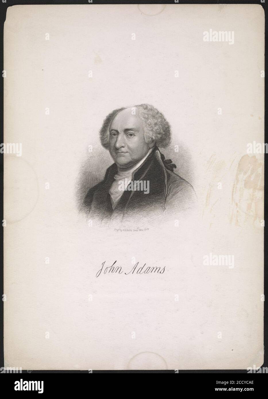 John Adams, bust portrait, facing left) - eng'd by H.B. Hall's Sons, New York Stock Photo