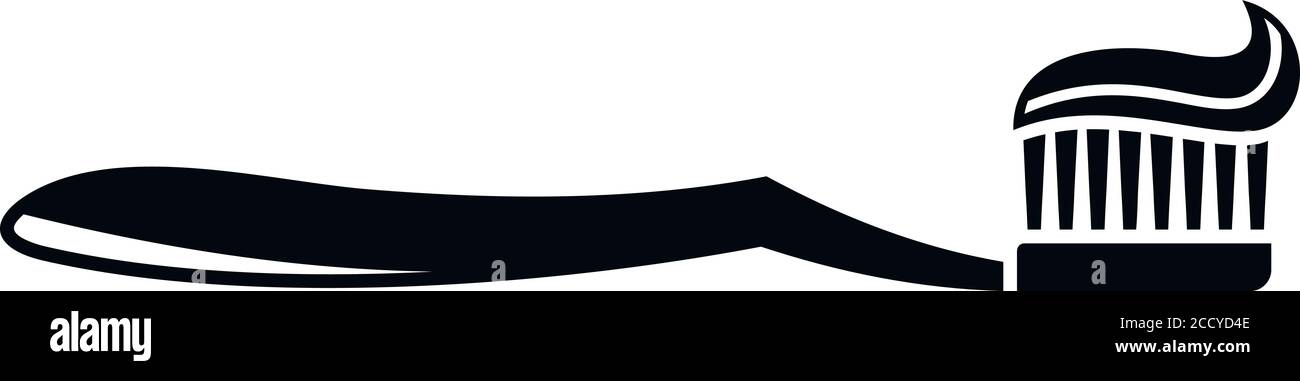 Toothbrush toothpaste icon. Simple illustration of toothbrush ...