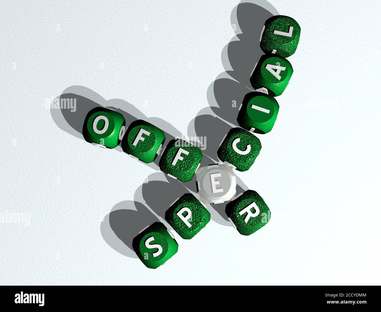 special offer crossword of curved text made of individual letters 3D