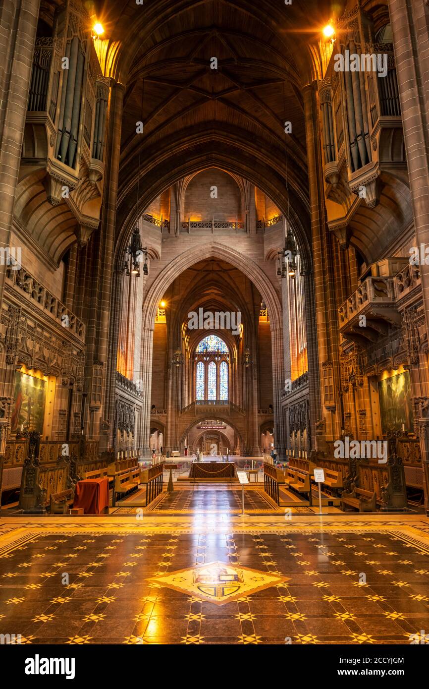 Interior of Liverpool Cathedral on St James’ Mount in Liverpool ...