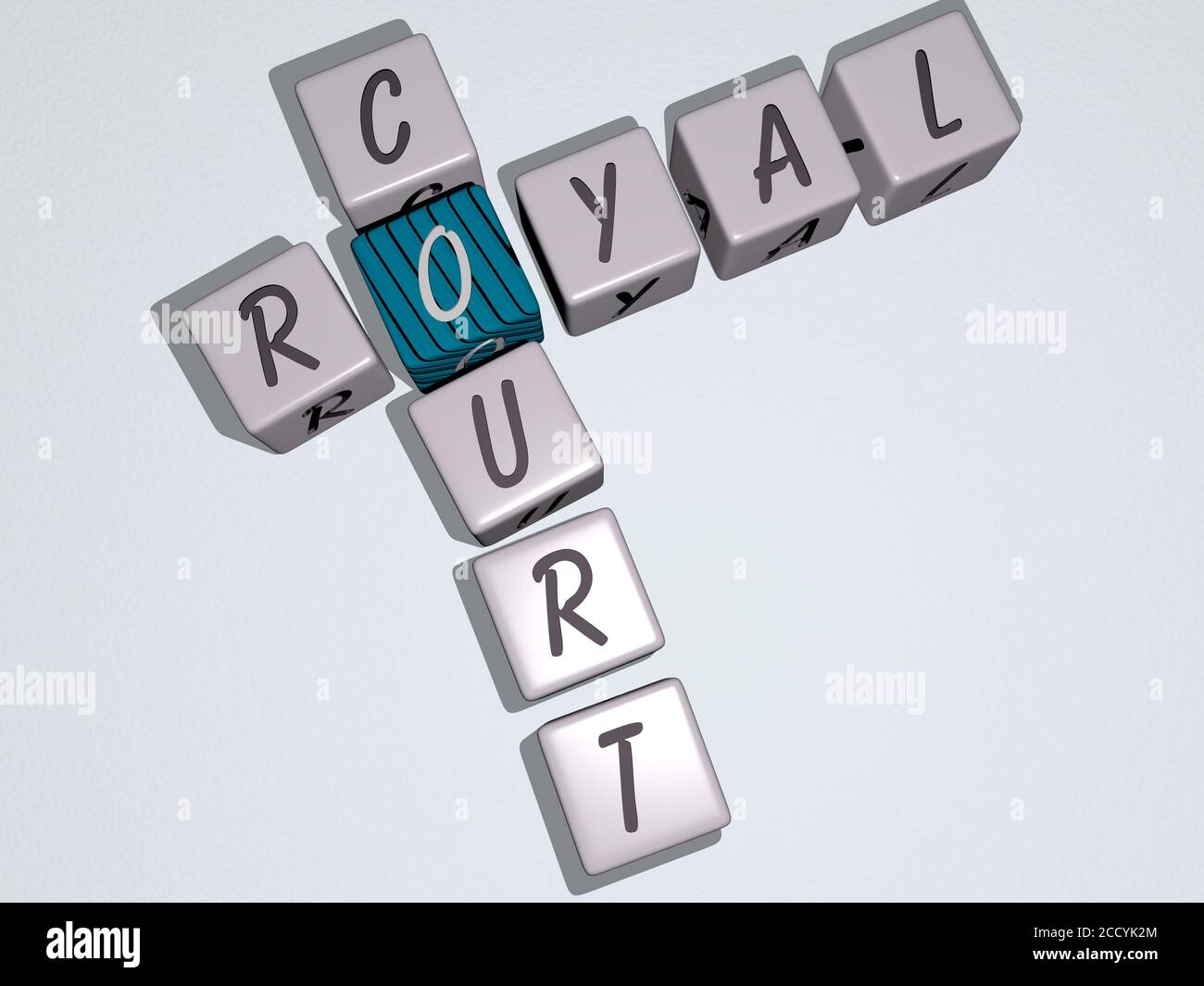 royal court crossword by cubic dice letters 3D illustration Stock royal court crossword by cubic dice letters 3D illustration Stock