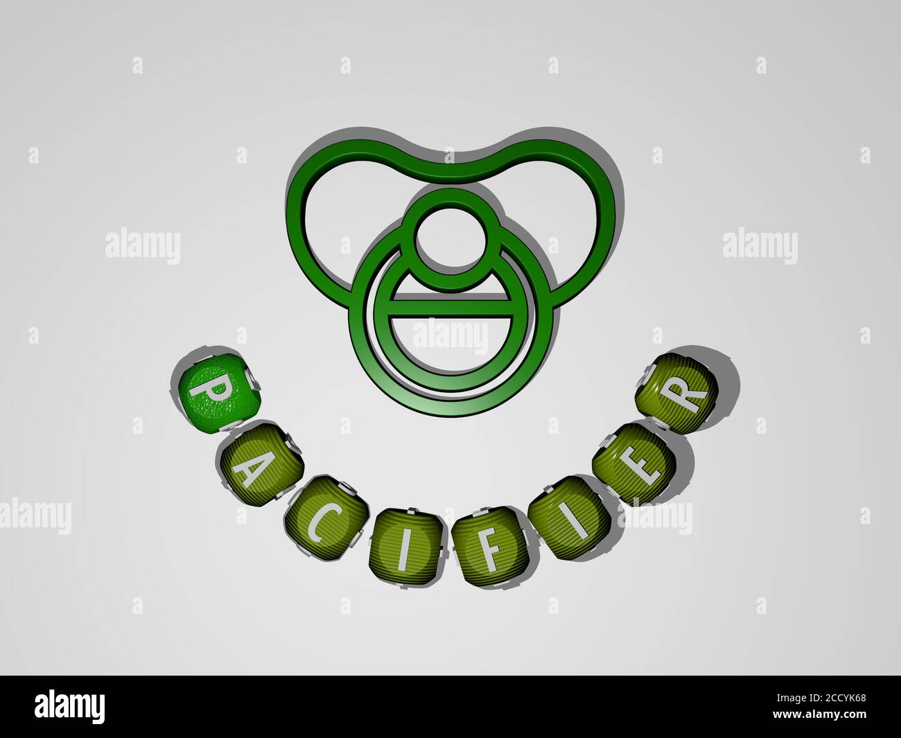 pacifier text around the 3D icon, 3D illustration Stock Photo Alamy