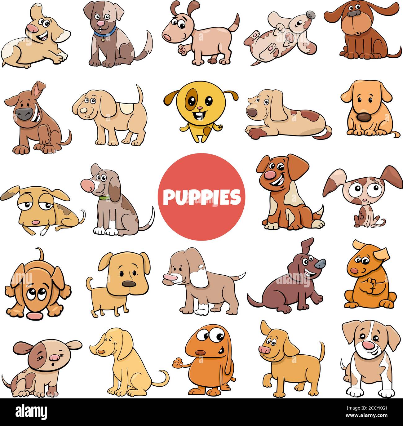 Cartoon Illustration of Puppy Dog Comic Animal Characters Big Set Stock  Vector Image & Art - Alamy