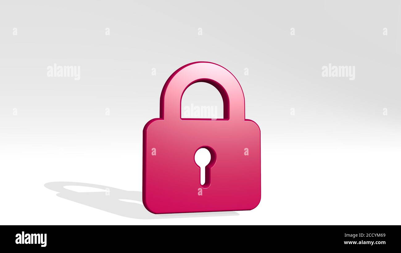 lock 3D icon casting shadow, 3D illustration Stock Photo - Alamy