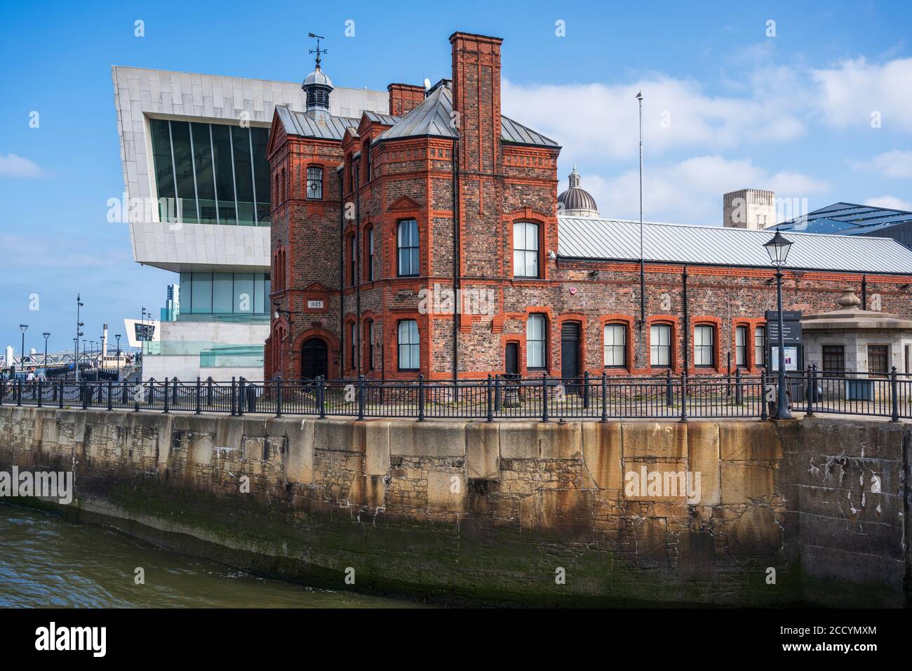 The Pilotage Building (1883) with Museum of Liverpool in background, Pier Head, Liverpool, England, UK Stock Photo