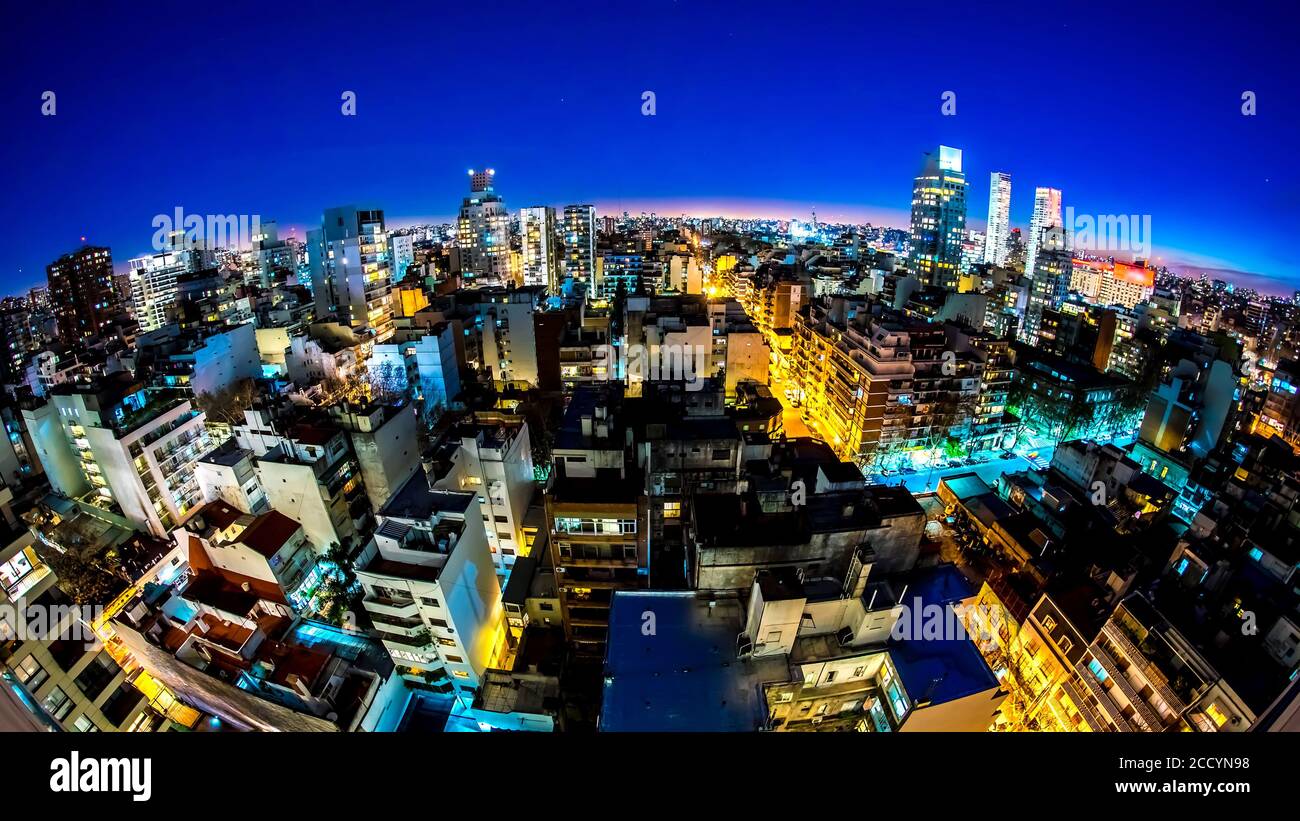 Dusk View On The Skyline Of The City From A Balcony Of A High Rise Apartment In Buenos Aires Argentina Stock Photo Alamy