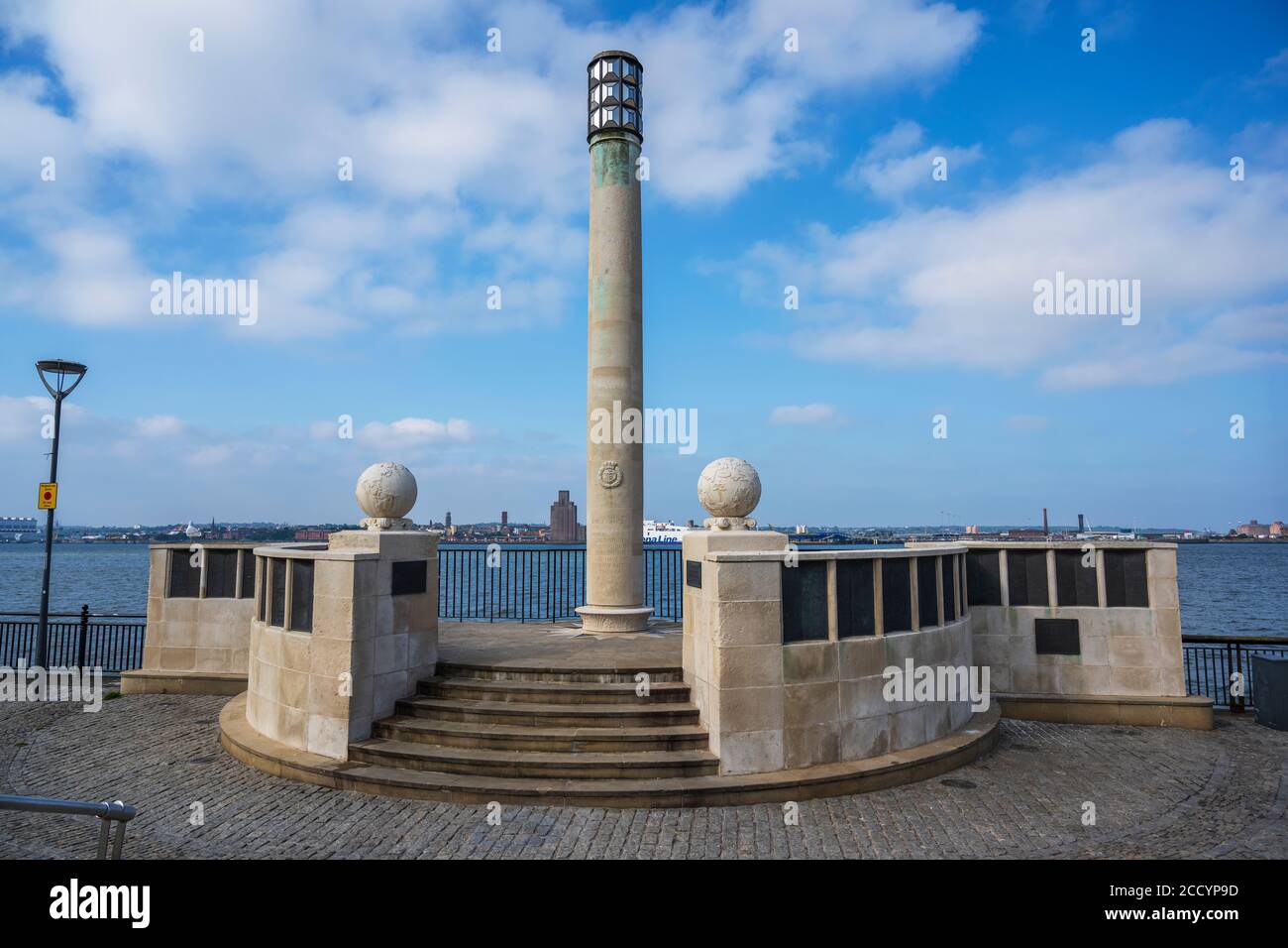 Liverpool Naval Memorial by Herbert Tyson Smith on Pier Head, Liverpool, England, UK Stock Photo