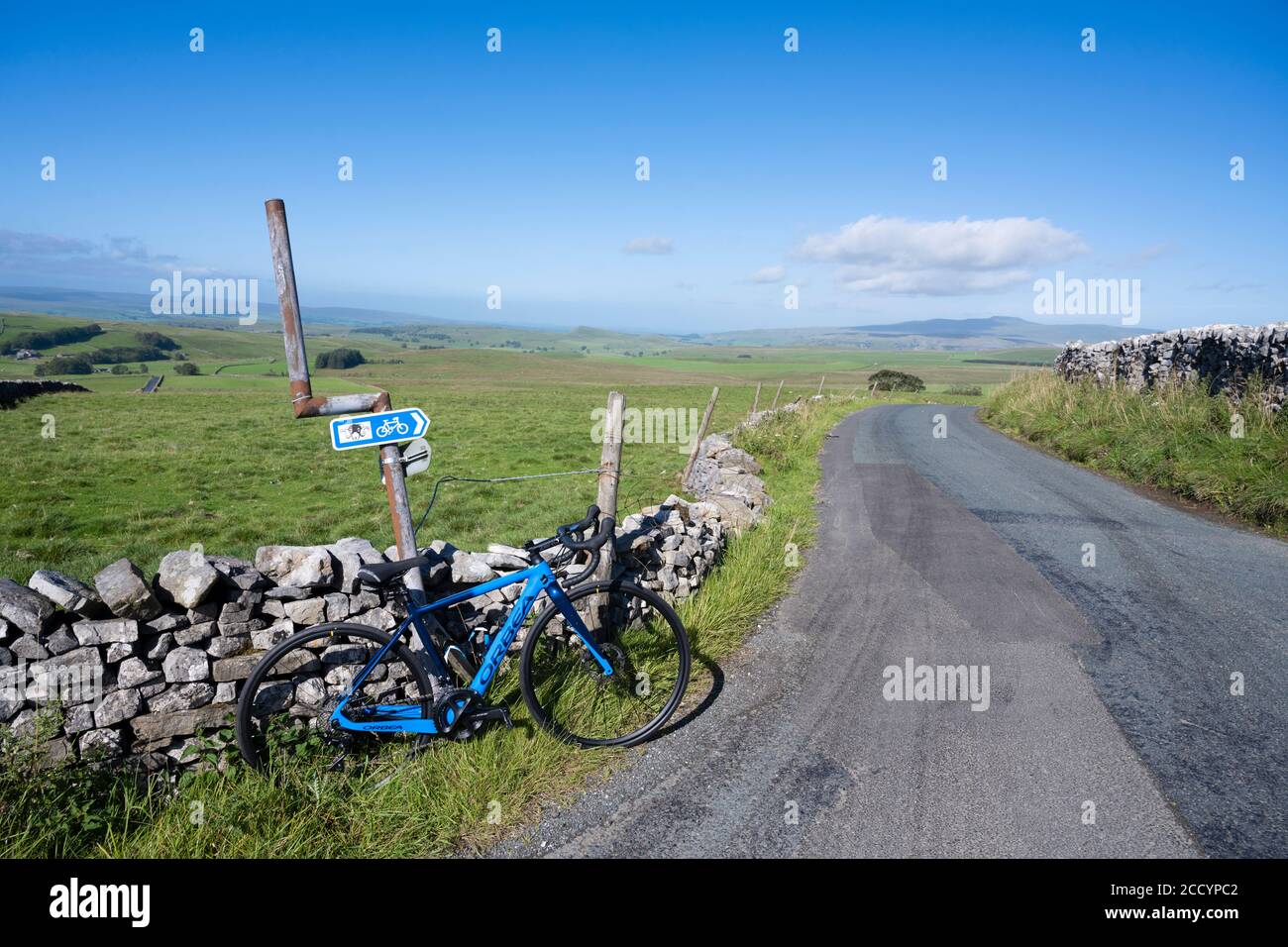 Orbea Gain electric bike on the Yorkshire Dales cycling trail, UK. Stock Photo