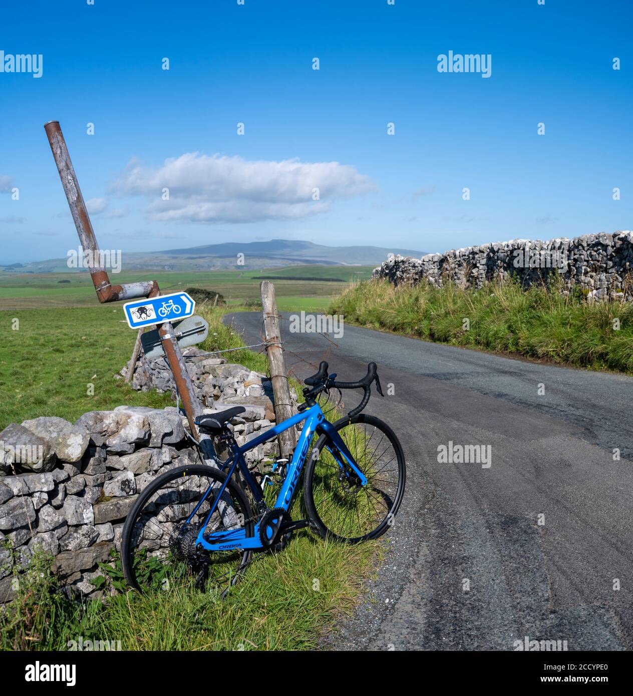 Orbea Gain electric bike on the Yorkshire Dales cycling trail, UK. Stock Photo