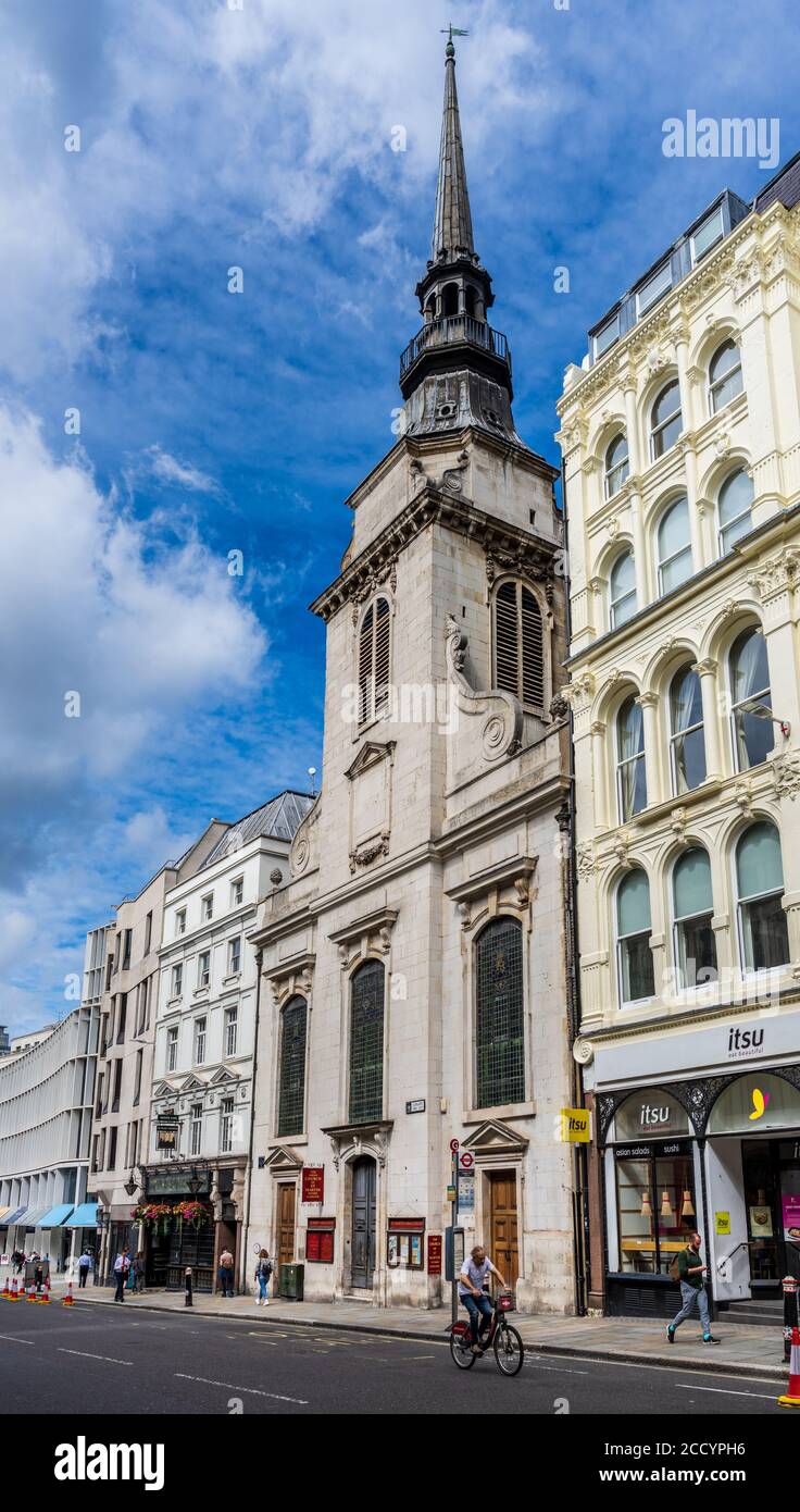 St Martin, Ludgate or St Martin within Ludgate, medieval, destroyed in the Great Fire of 1666, rebuilt 1677–84 , architect Christopher Wren. Grade I. Stock Photo