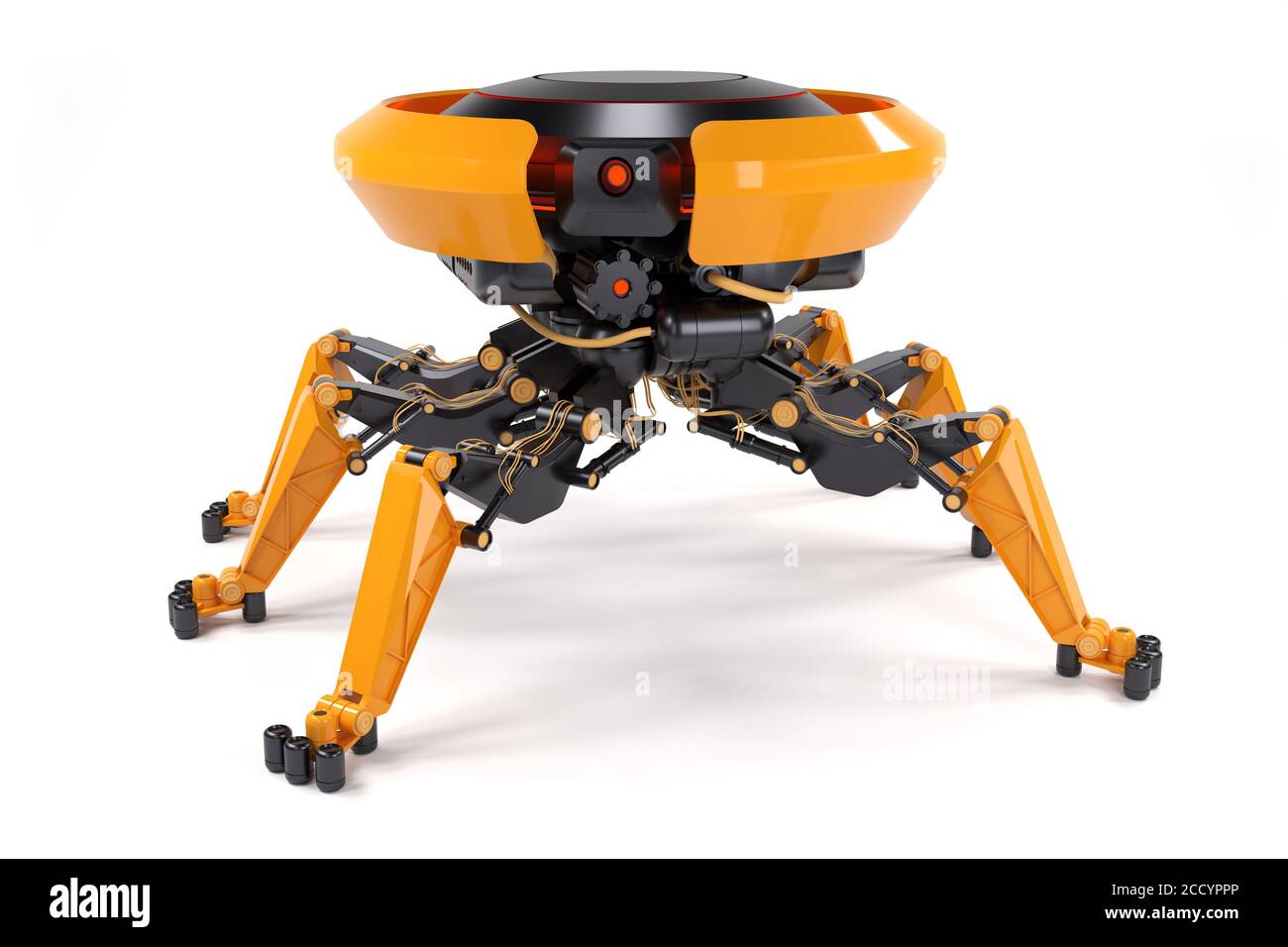Industrial robotic drone with mechanical arms on white background. Concept  of robot helper or bot. 3d render and illustration Stock Photo - Alamy