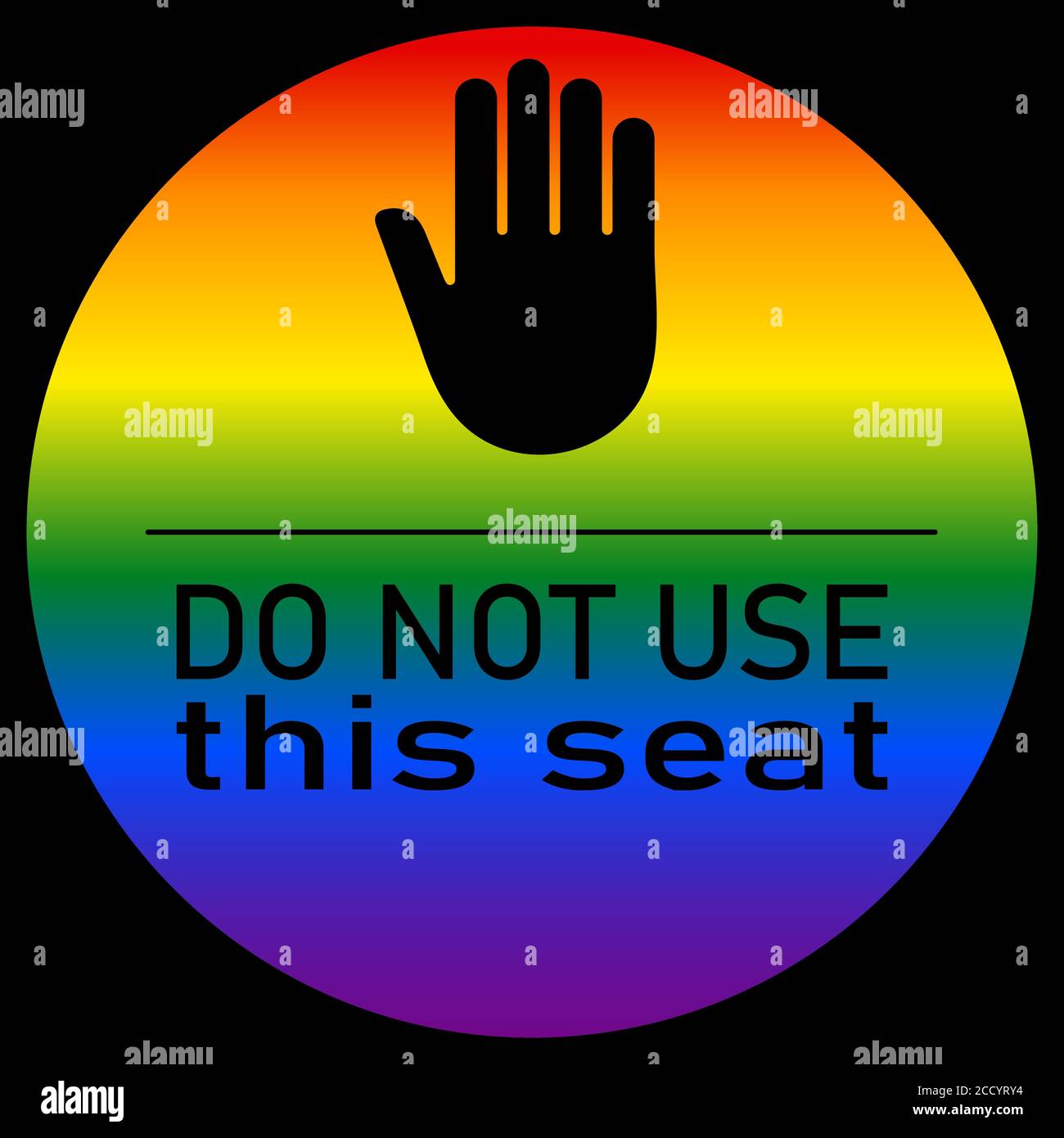 Prohibition sign with the text Do not use this seat on a gradient circle Stock Vector