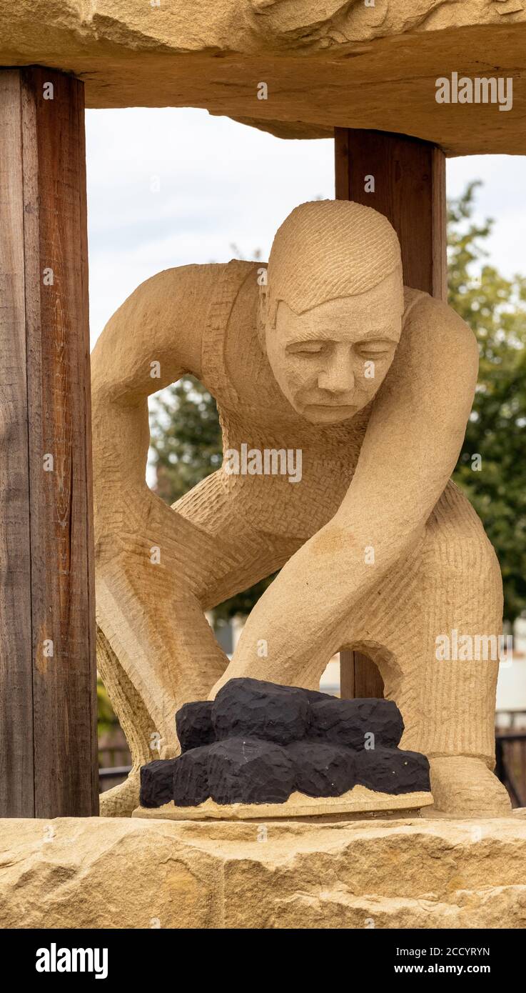 Memorial to Prestonpans Miners by Gardner Molloy, East Lothian, Scotland, UK. Stock Photo