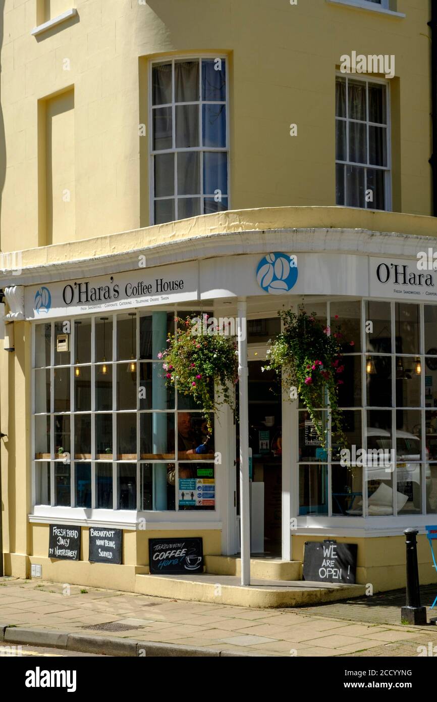 Around Cheltenham, a large town in Gloucestershire. O'Haras Coffee shop
