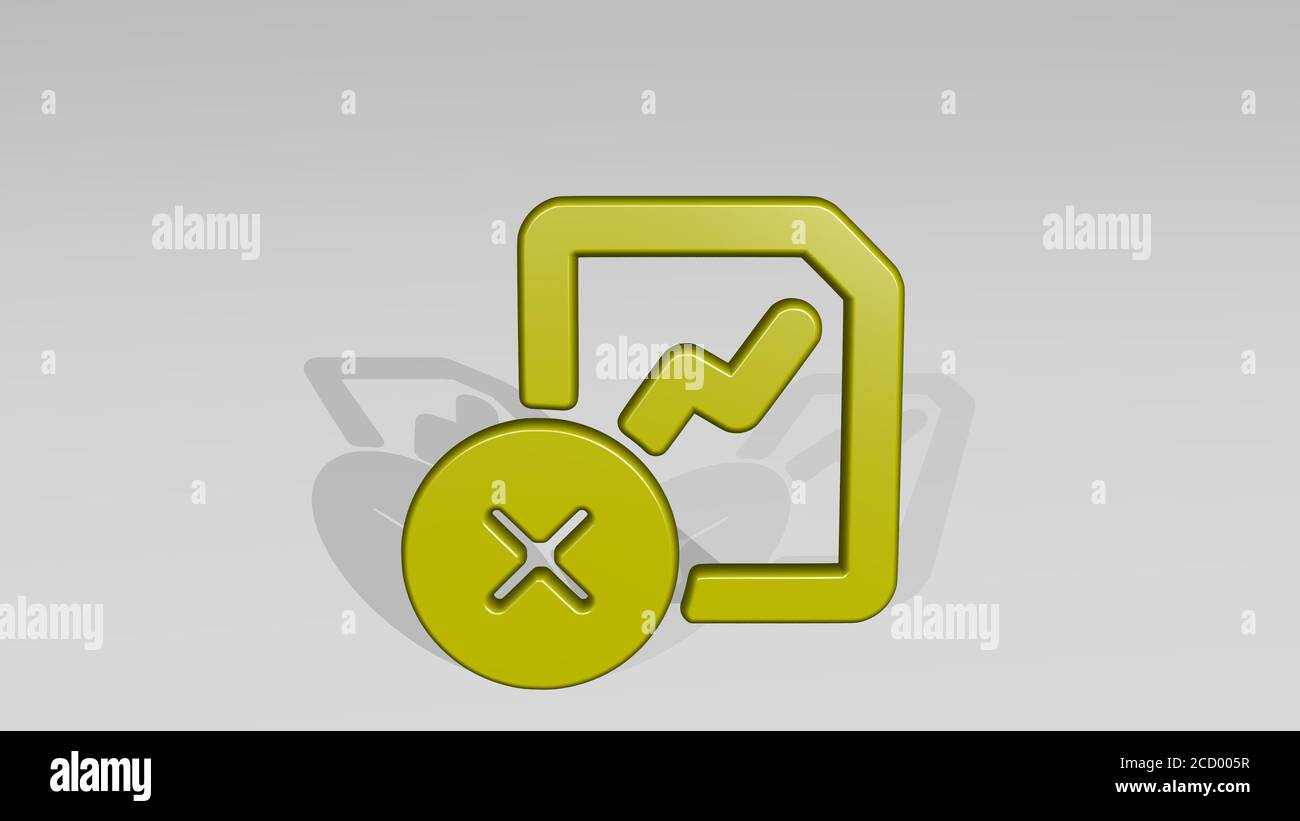 DATA FILE REMOVE 3D icon casting shadow, 3D illustration Stock Photo ...