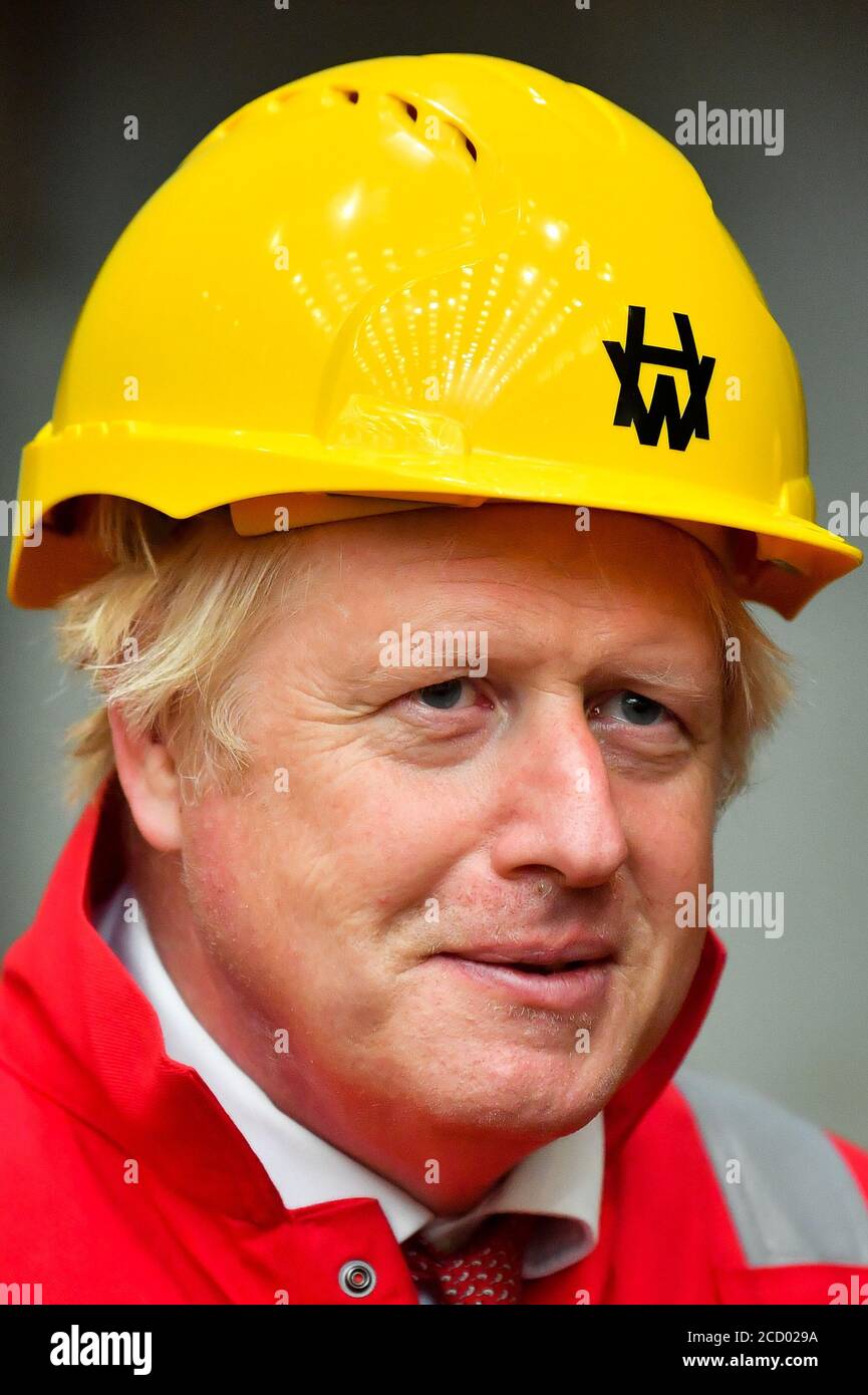 Prime Minister Boris Johnson during his visit to Appledore Shipyard in Devon which was bought by