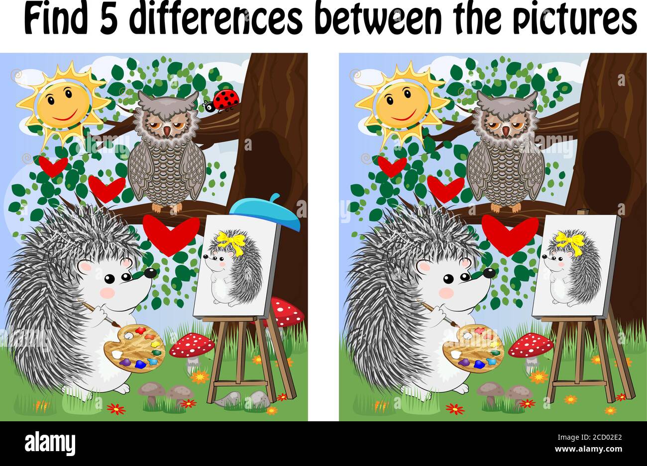 Find the differences between the pictures. Children's educational game ...