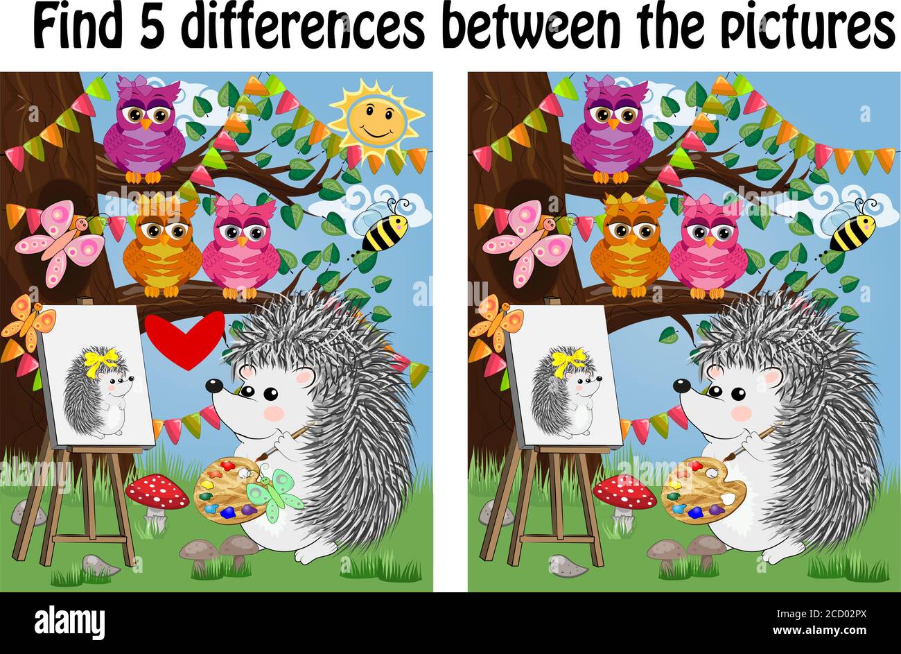 Find the differences between the pictures. Children's educational game ...