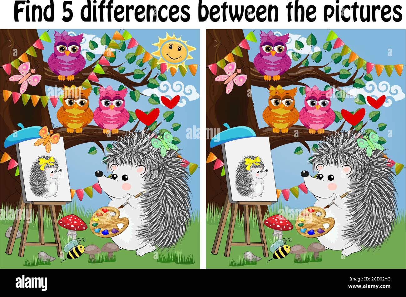 Find the differences between the pictures. Children's educational game ...