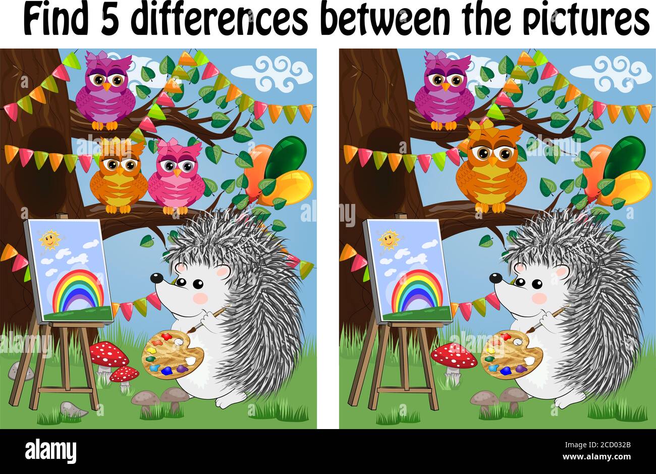 Find the differences between the pictures. Children's educational game ...
