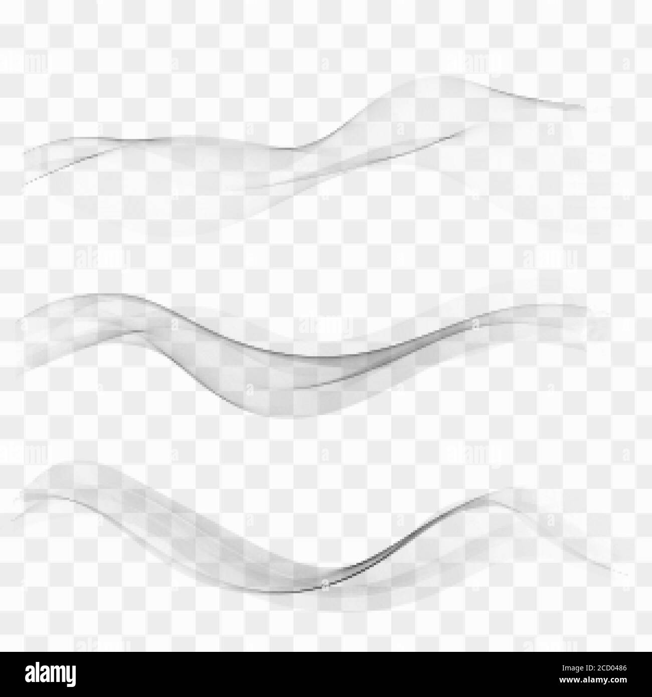 Abstract gray lines divider collection of three beautiful gradient speed swoosh waves.Vector wave flow Stock Vector