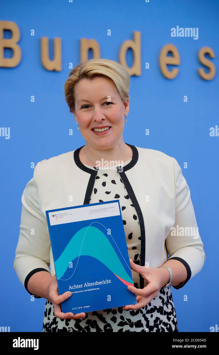 German Minister For Family Affairs Senior Citizens Women And Youth Franziska Giffey Holds A News Conference To Present The Age Report On Elderly People And Digitalisation In Berlin Germany August 12 2020