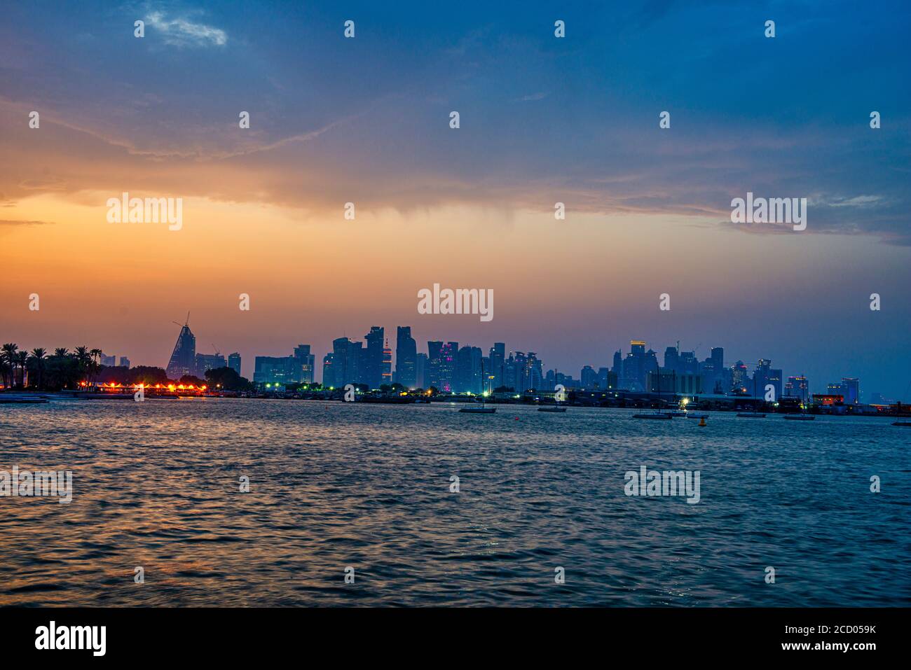 Doha sunset  view skyline Stock Photo