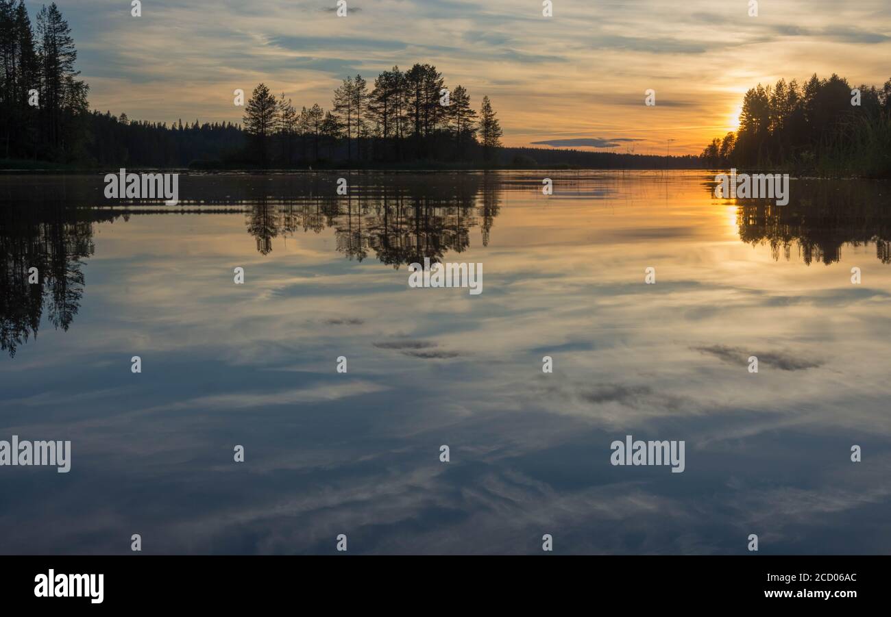 Summer night in Finland's Lapland Stock Photo
