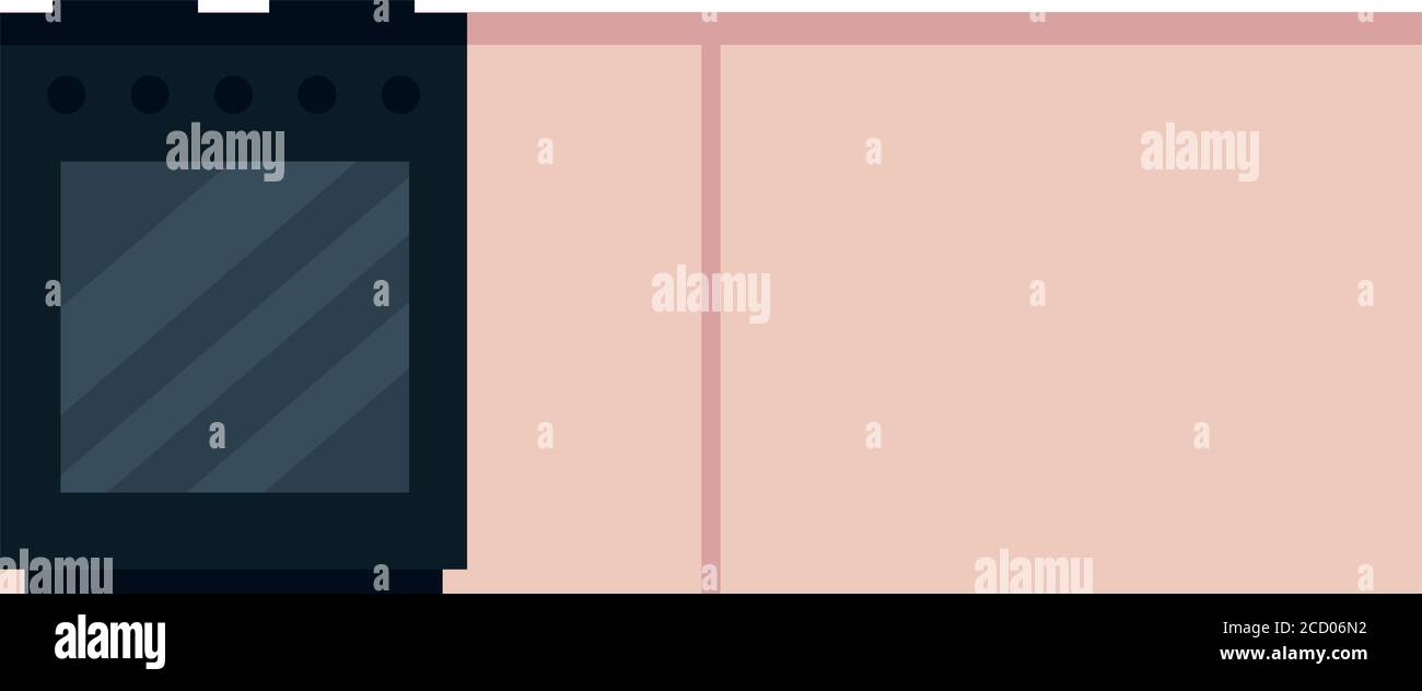 kitchen stove and drawers, in white background Stock Vector Image & Art