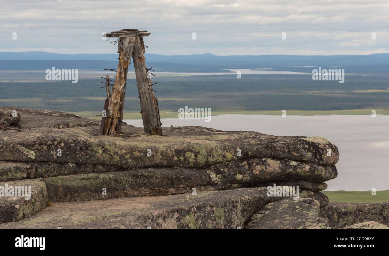 view from fell Pyhä-Nattanen in Finland's Lapland Stock Photo