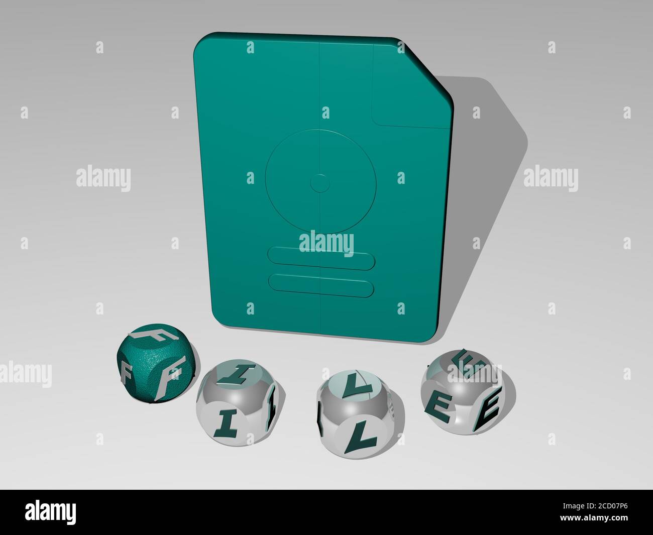 file round text of cubic letters around 3D icon, 3D illustration Stock ...