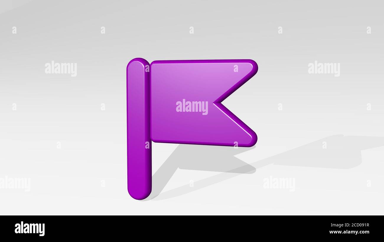 flag 3D icon casting shadow, 3D illustration Stock Photo - Alamy