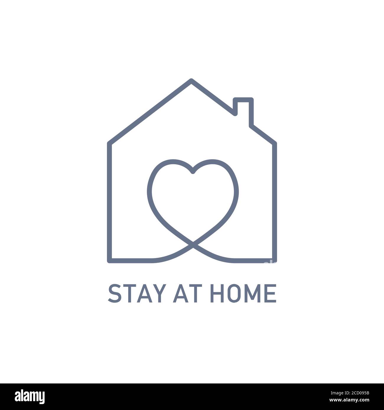 Stay at home. Symbol to prevent and stop Covid19 Stock Vector Image