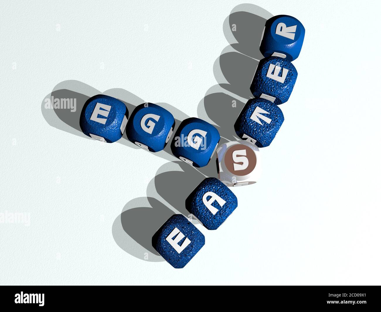 easter eggs crossword of curved text made of individual letters 3D easter eggs crossword of curved text made of individual letters 3D