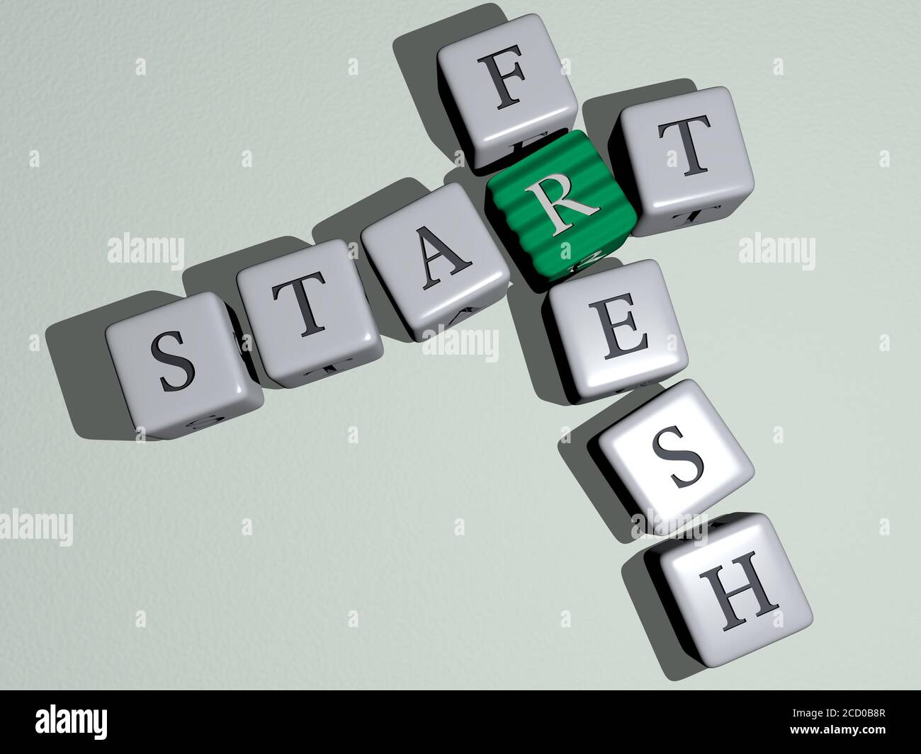 sorry: start fresh crossword by cubic dice letters 3D illustration sorry: start fresh crossword by cubic dice letters 3D illustration