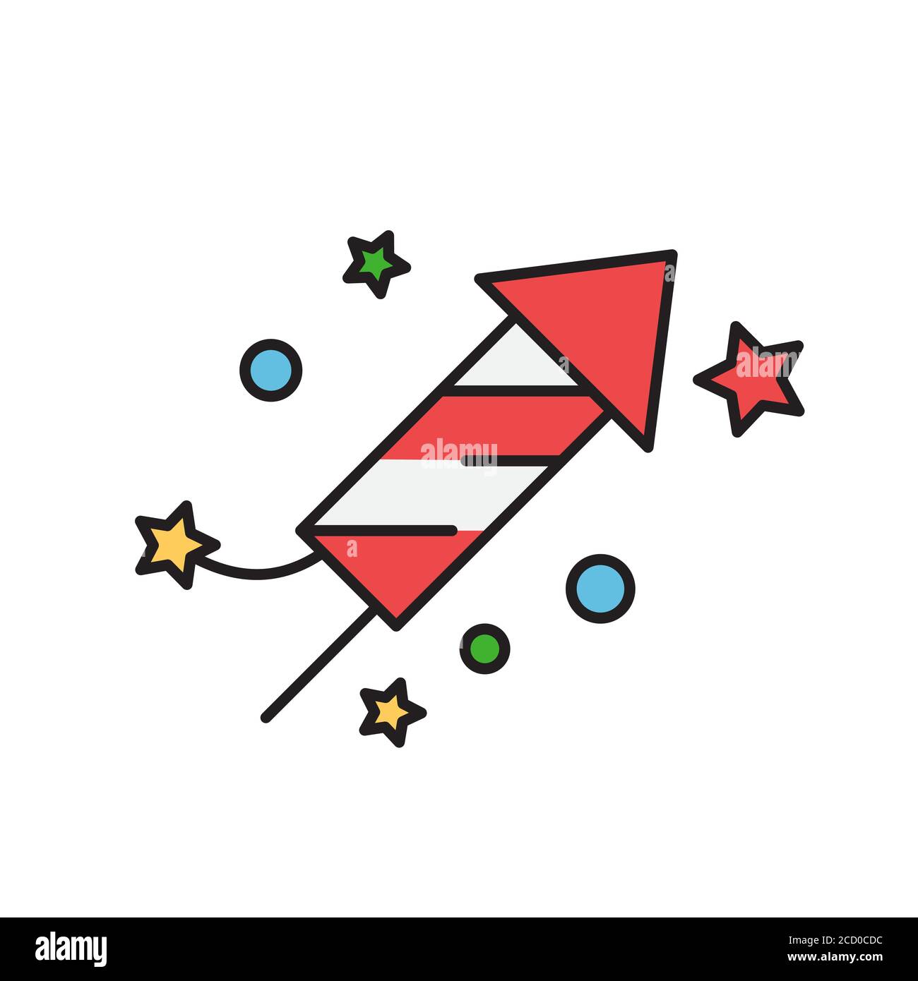 Celebration fireworks vector icon symbol isolated on white background Stock Vector