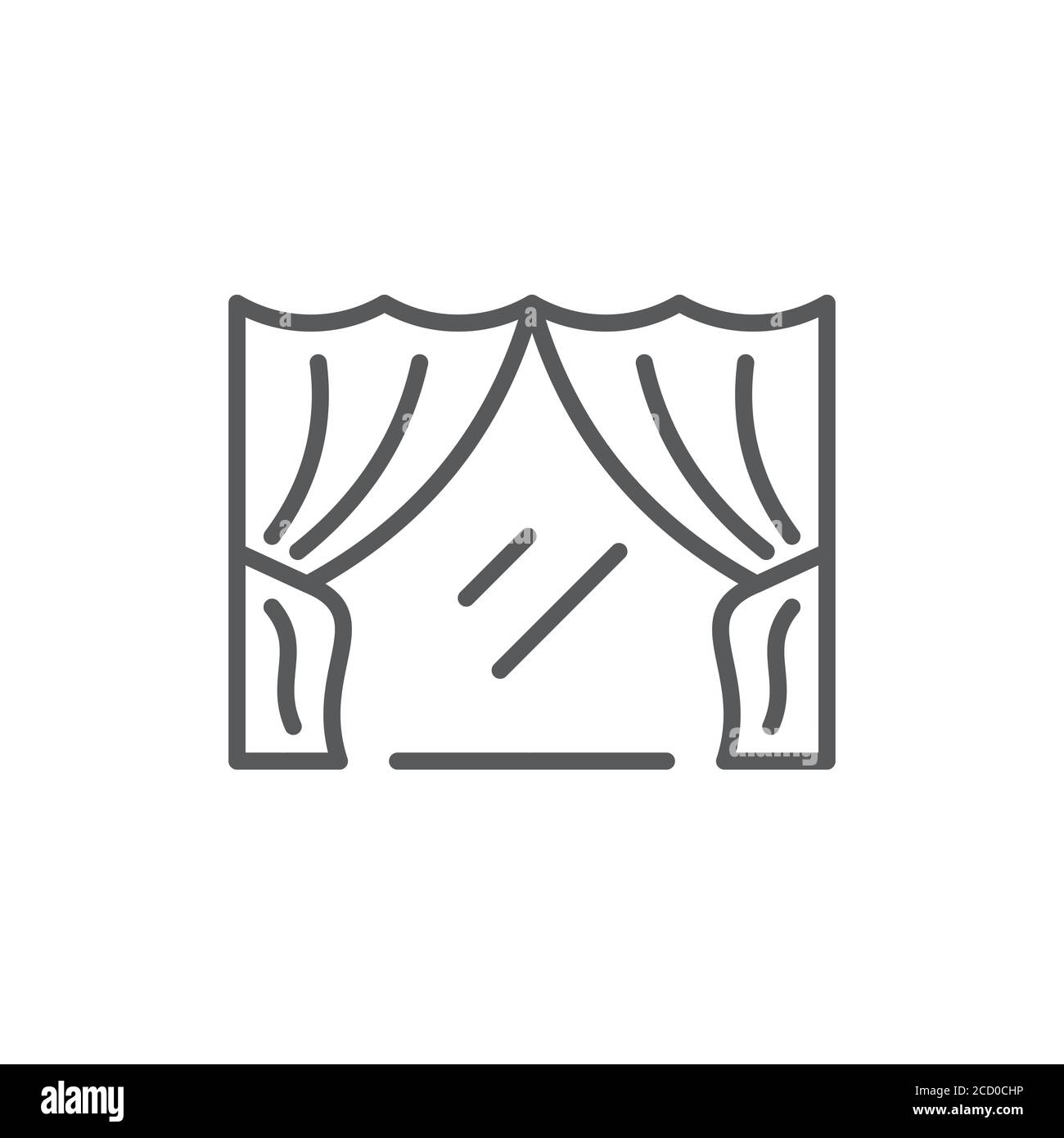 Classic curtain vector icon symbol isolated on white background Stock