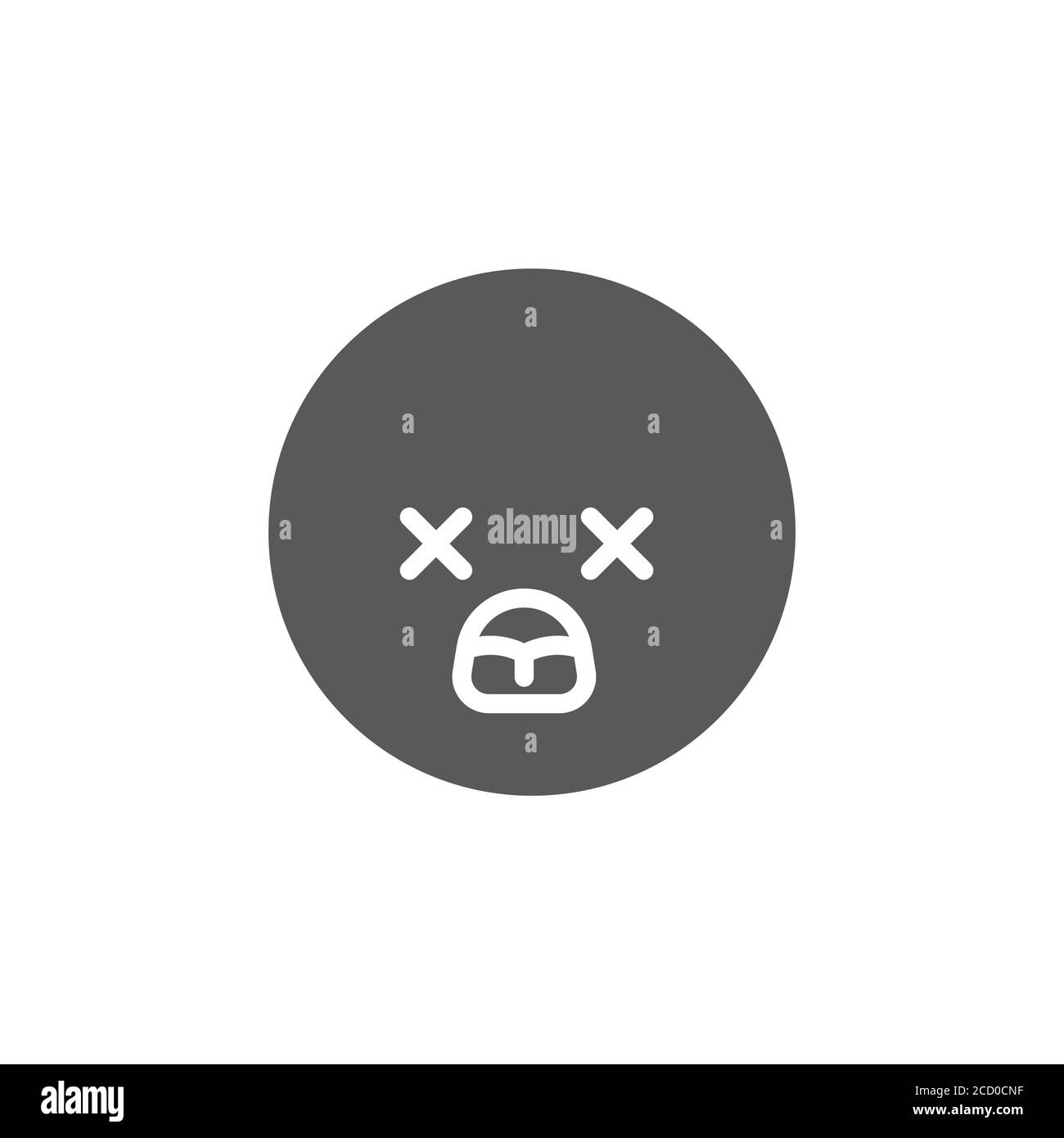 Dead emoticon vector icon symbol isolated on white background Stock